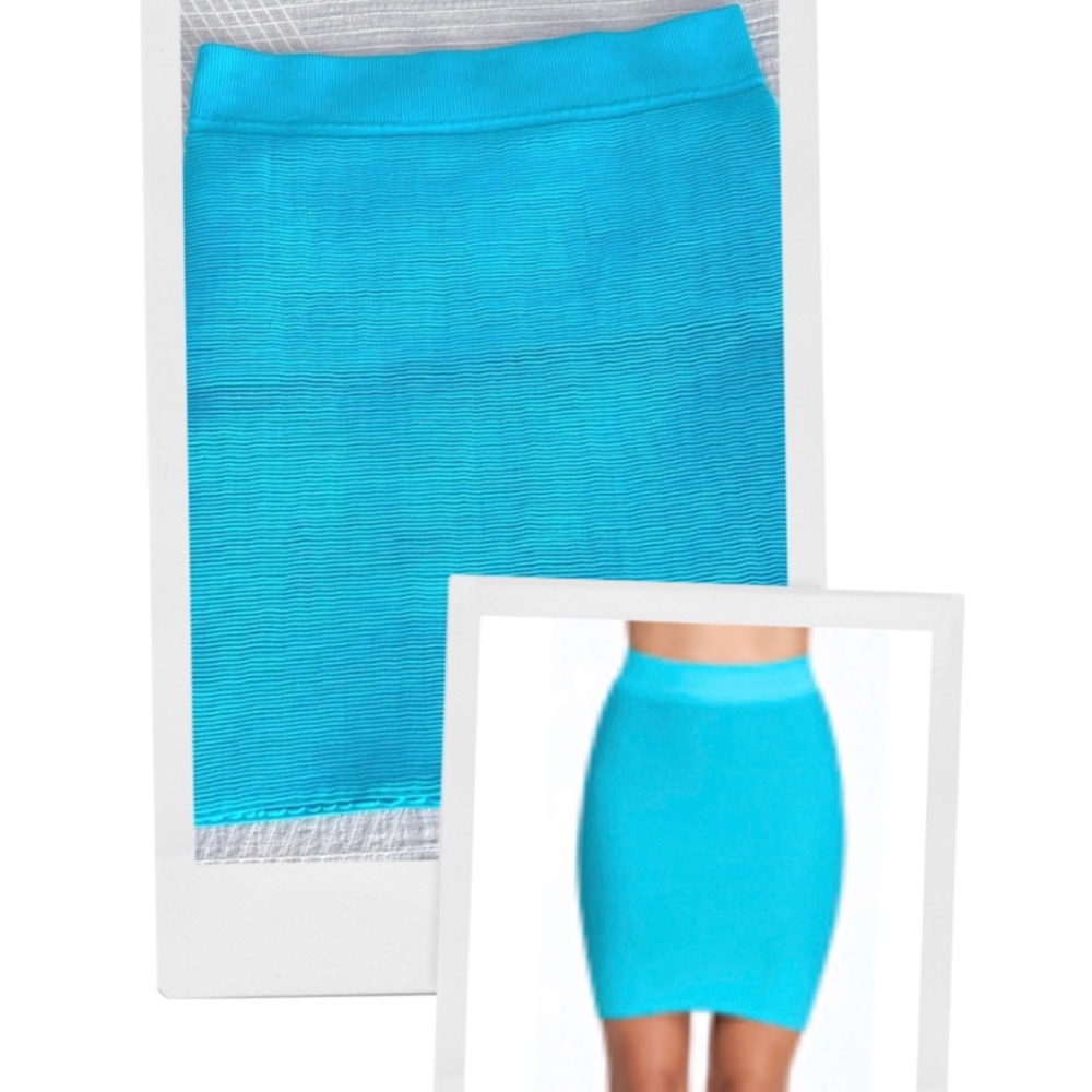 Bebe Textured Bodycon Skirt Blue Size P/S